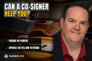Carlos Scarpero explaining whether a co-signer can help you get a VA loan with bad credit