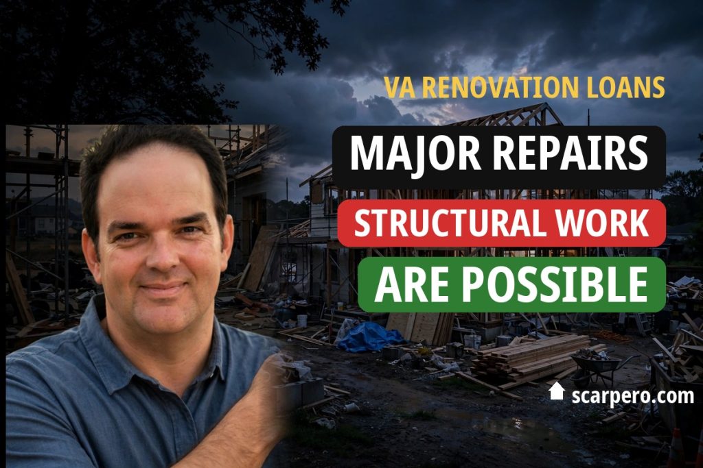 VA renovation loans for major repairs: structural work and bigger renovation budgets are possible